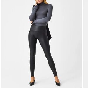 Faux leather spanx leggings